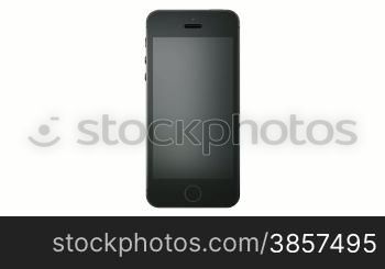 Black smartphone with luma matte on white background