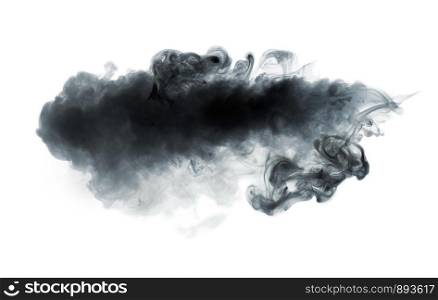 Black smoke isolated on white