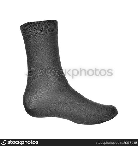 Black sock on a white background
