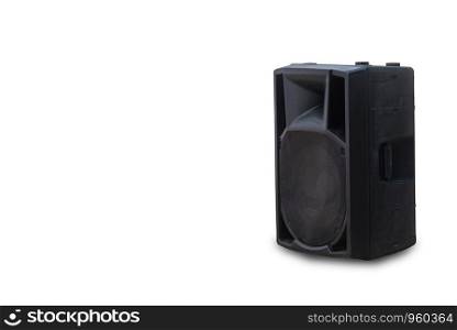Black speakers, separated from the background.