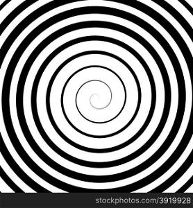 Black Spiral Background. Hypnotic Monochrome Sripal Pattern. Spiral Background