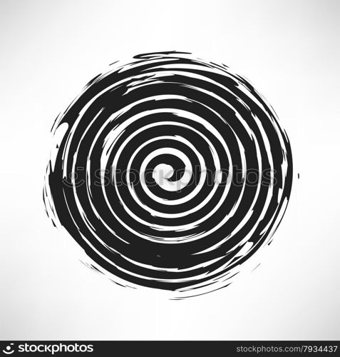 Black Spiral Grunge Pattern Isolated on White Background.. Spiral Grunge Pattern