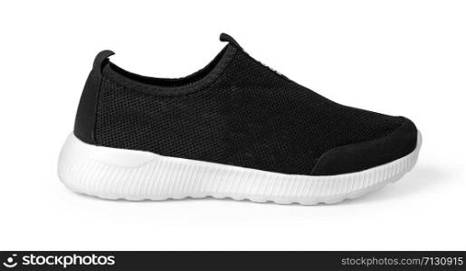 black sport shoes isolated with clipping path