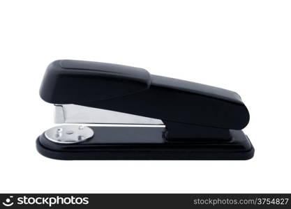 Black stapler. Black professional stapler isolated on white background