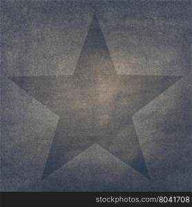 Black star on Grunge paper background
