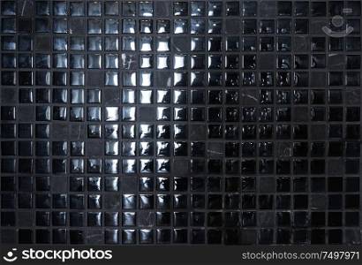 Black stone and shiny mosaic wall background