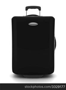 black suitcase isolated on white background