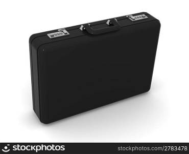 Black suitcase on white background. 3d