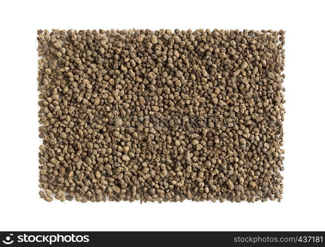 Black tea granulated background isolated on white