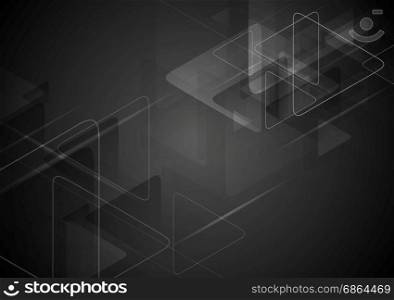 Black tech background with triangles shape