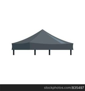 Black tent icon. Flat illustration of black tent vector icon for web isolated on white. Black tent icon, flat style