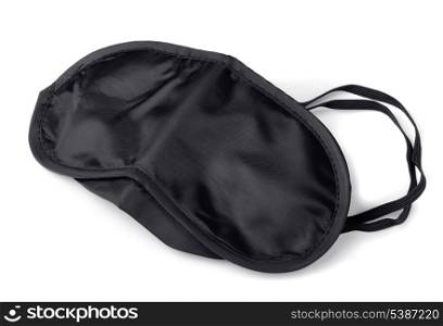 Black textile sleep mask isolated on white