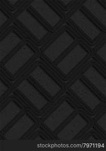 Black textured plastic rounded rectangles .Seamless abstract geometrical pattern with 3d effect. Background with realistic shadows and layering.