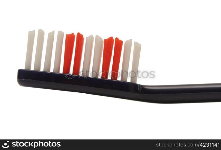 Black toothbrush isolated on white background
