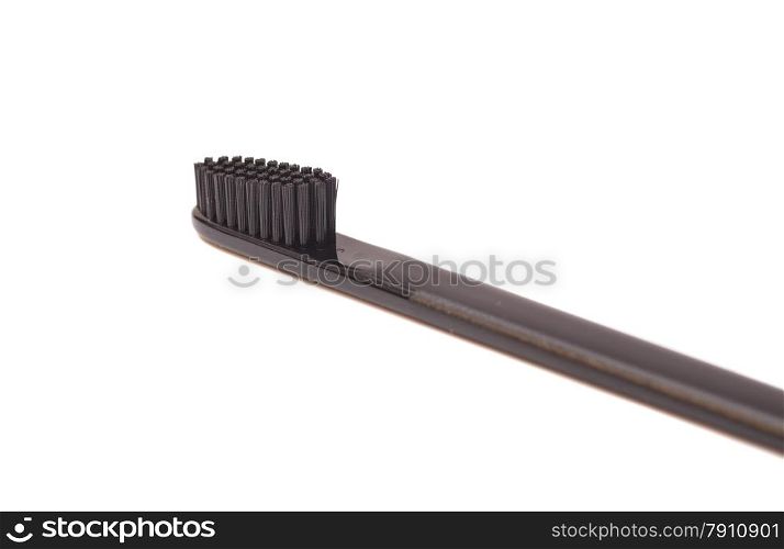 Black toothbrush on white background