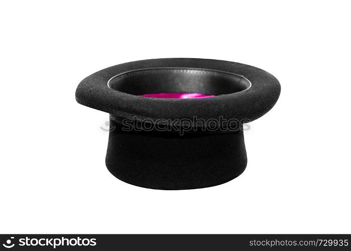Black Top Hat isolated on white background. With clipping path