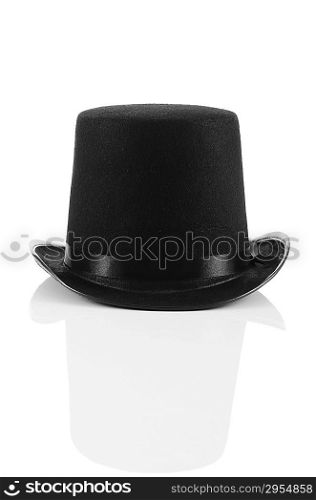 Black tophat top hat isolated on the white