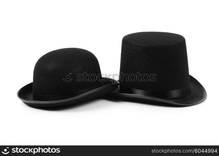 Black tophat top hat isolated on the white