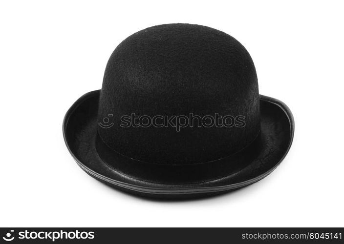 Black tophat top hat isolated on the white