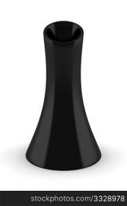black vase isolated on white