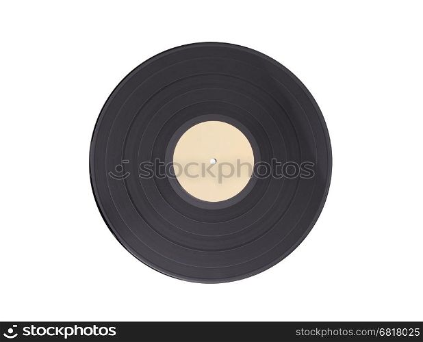 Black vinyl record lp album disc - isolated long play disk with blank label