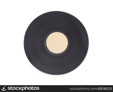 Black vinyl record lp album disc - isolated long play disk with blank label