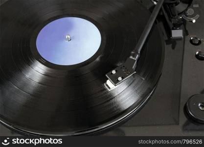 Black vinyl record lp's close-up, lp turntable spinning. retro design music. Black vinyl record lp's close-up, lp turntable spinning. retro design