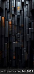 Black Wall Background Composed of Different Blocks. Generative ai. High quality illustration. Black Wall Background Composed of Different Blocks. Generative ai