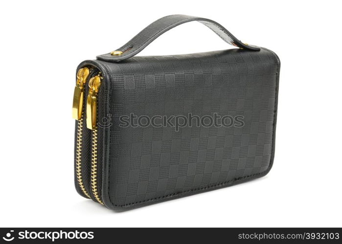 Black wallet isolated on white background