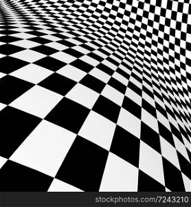 Black-white checkered plane made in 3d software