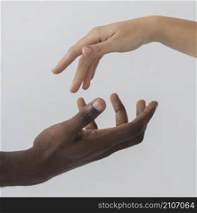 black white hands