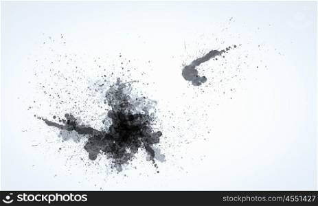 Black wings. Abstract image of black wings against light background