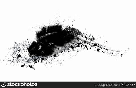 Black wings. Abstract image of black wings against light background