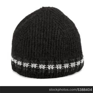 Black winter tuque isolated on white