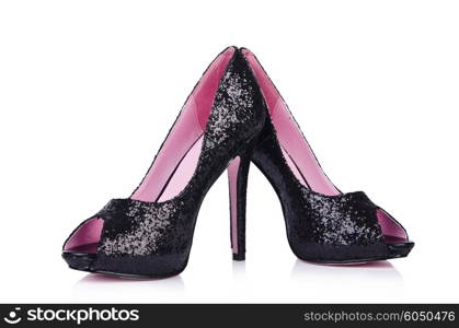 Black woman shoes isolated on white