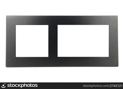 black wooden photo-frame isolated on white background