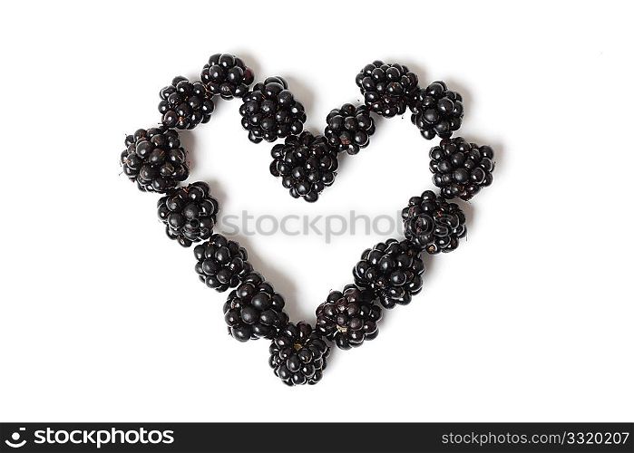 Blackberries in a beautiful heart shape