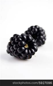 Blackberries on white background - studio shot