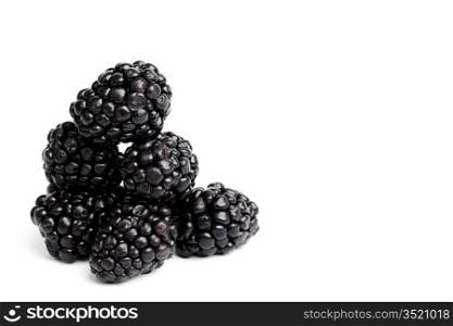 blackberry pile isolated on white