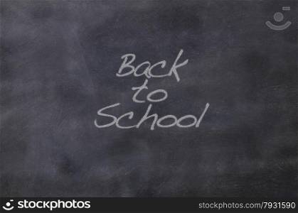 Blackboard school class with the phrase Back to school.