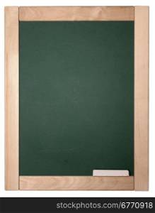 blackboard with chalk isolated on white background