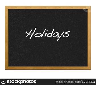 Blackboard with Holidays.