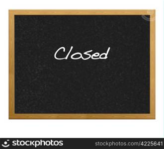Blackboard with the word closed.