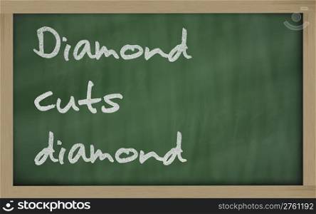 "Blackboard writings " Diamond cuts diamond ""