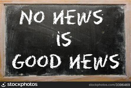 "Blackboard writings "No news is good news""