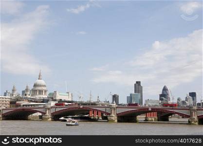 Blackfriars bridge and city of london skyline