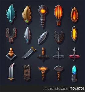blade knife weapon game ai generated. sharp steel, cut metal, equipment dagger blade knife weapon game illustration. blade knife weapon game ai generated