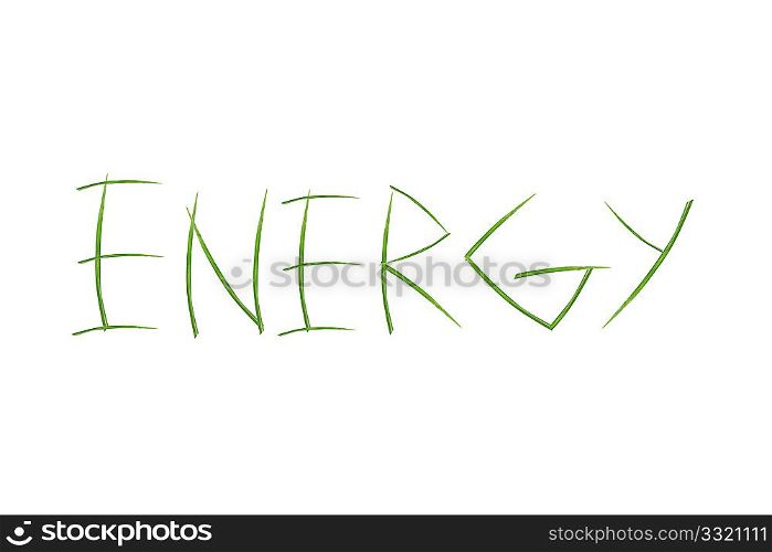 Blades of grass spelling out energy
