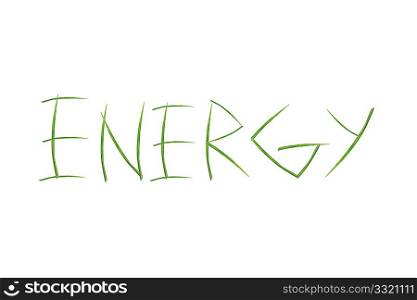 Blades of grass spelling out energy