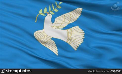Blagoveshchensk City Flag, Country Russia, Bashkortostan, Closeup View. Blagoveshchensk City Flag, Russia, Bashkortostan, Closeup View